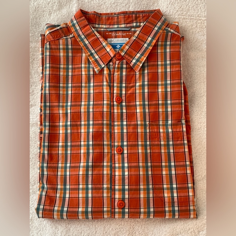 ⭐️Columbia Omni-Shade Men’s Plaid Shirt Size XL
